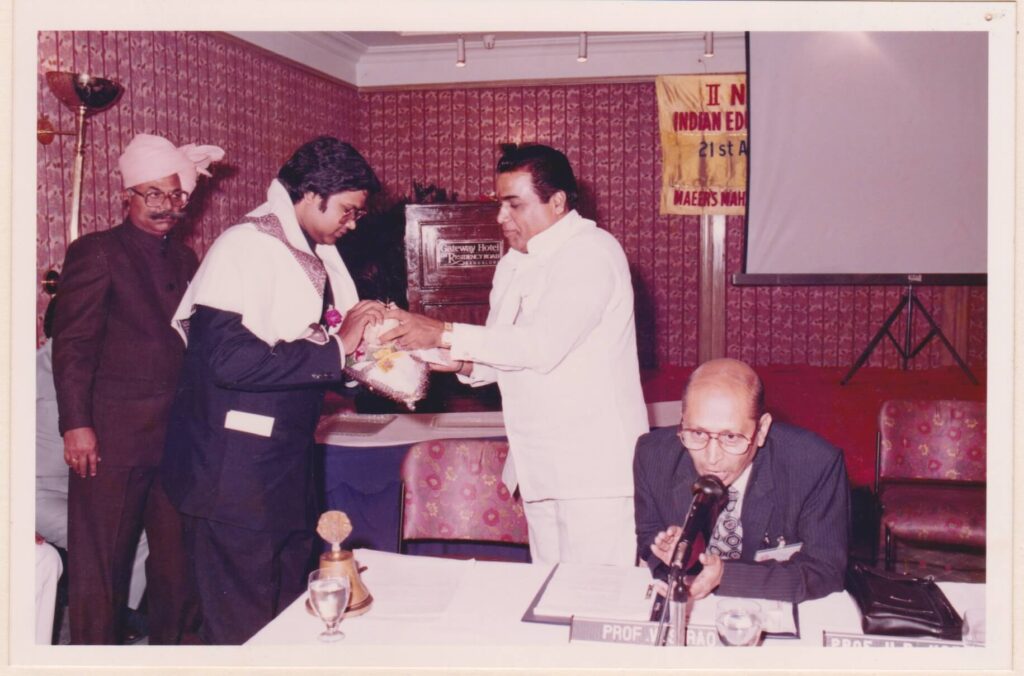 KCJ Felicitated By Prof.V.D.Karad and Prof.V.S.Rao in Bengaluru 1993